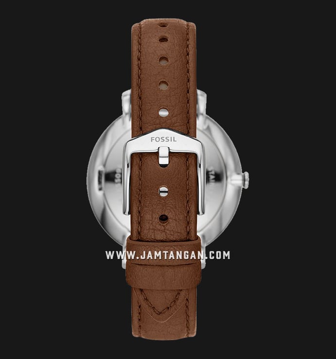 Fossil Jacqueline ES5095 Multifunction Silver Dial Brown Leather Strap