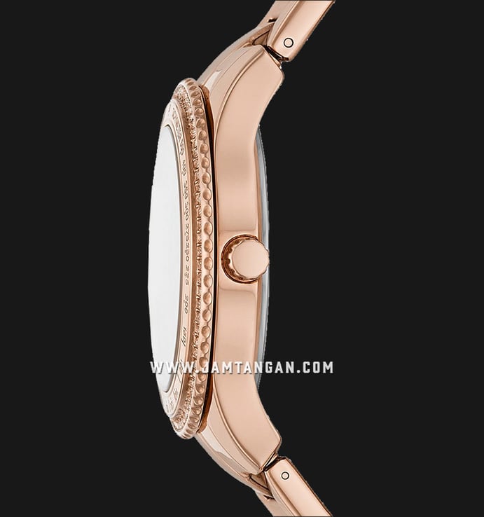 Fossil Stella ES5109 Brown Dial Rose Gold Stainless Steel Strap