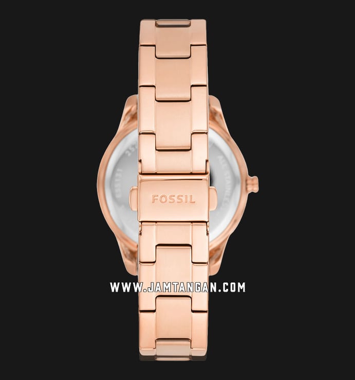 Fossil Stella ES5131 Mother Of Pearl Dial Rose Gold Stainless Steel Strap