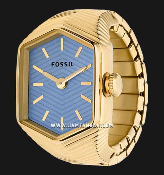 Fossil Ring ES5175 Blue Dial Gold Stainless Steel Strap