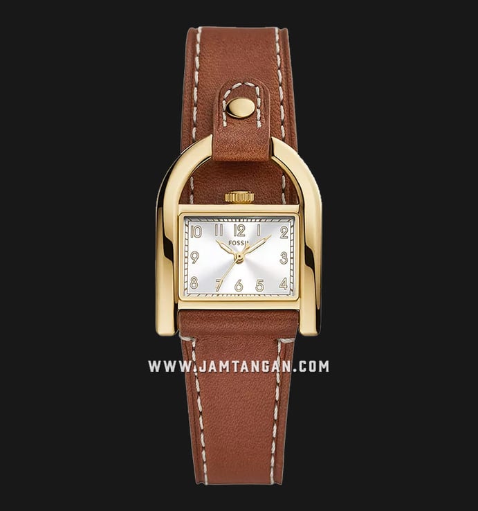Fossil Harwell ES5264 Ladies White Dial Brown Leather Strap