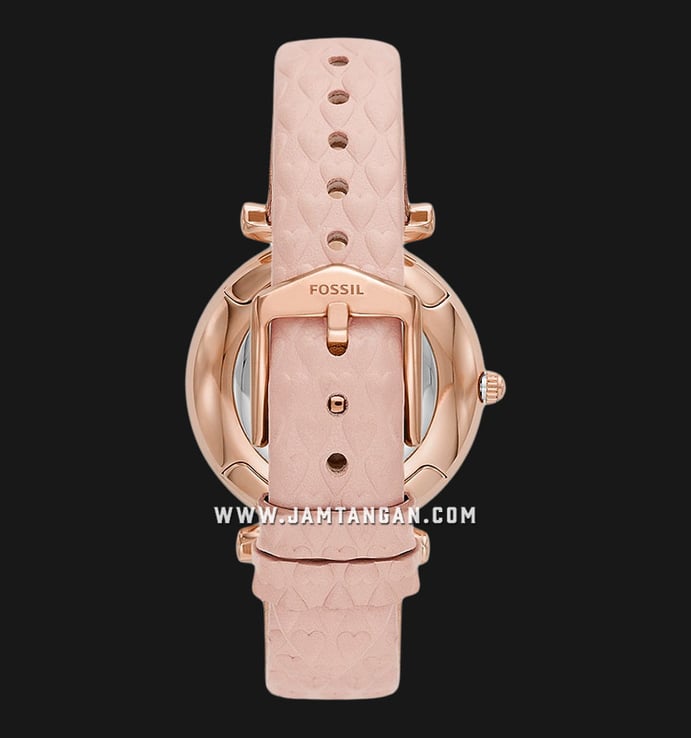 Fossil Carlie ES5269 Ladies White Dial Pink Blush Leather Strap