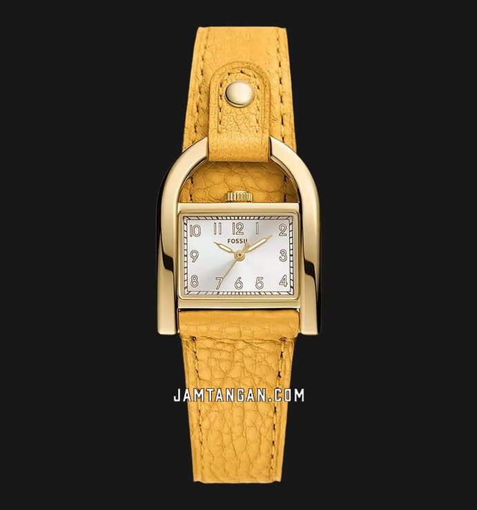 Fossil Harwell ES5281 Ladies White Dial Yellow Leather Strap