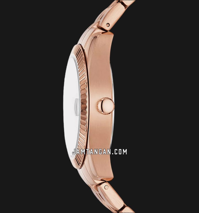 Fossil Scarlette ES5324 Ladies Brown Dial Rose Gold Stainless Steel Strap