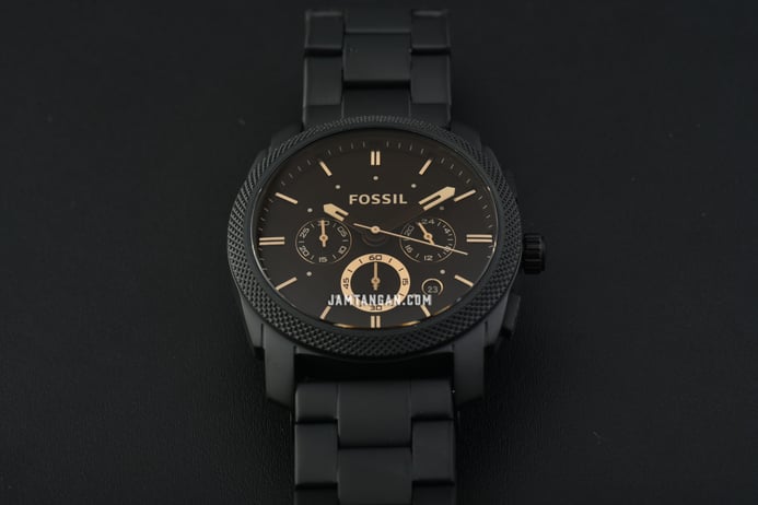 Fossil Machine FS4682 Chronograph Black Dial Black Stainless Steel Strap