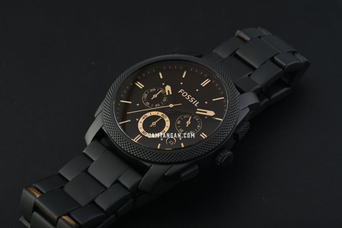 Fossil Machine FS4682 Chronograph Black Dial Black Stainless Steel Strap