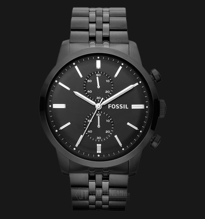 Fossil FS4787 Townsman Chronograph Black Dial Black Stainless Bracelet Watch