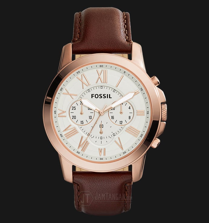 Fossil FS4991 Grant Chronograph Brown Leather Watch