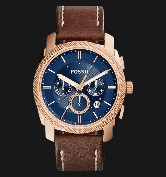 Fossil FS5073 Machine Chronograph Brown Leather Watch