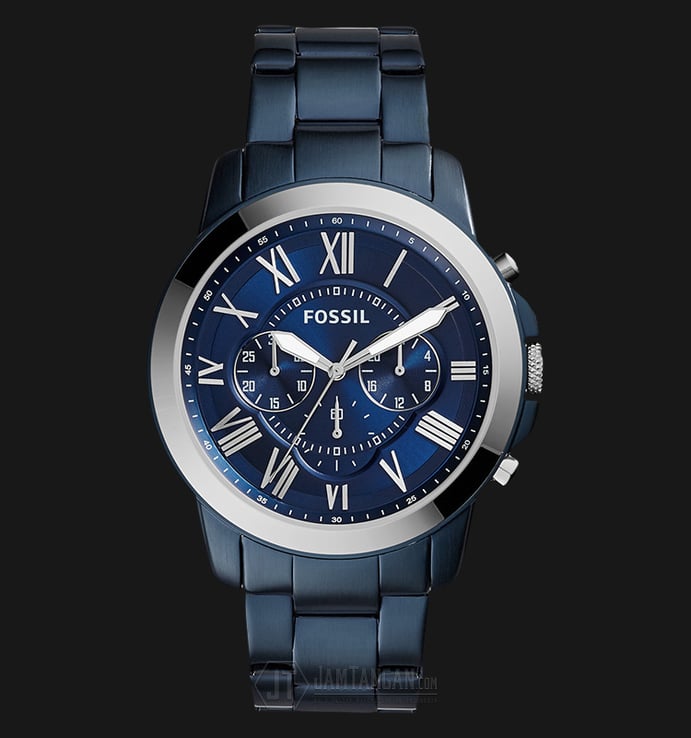 Fossil FS5230 Grant Chronograph Blue Tone Dial Stainless Steel