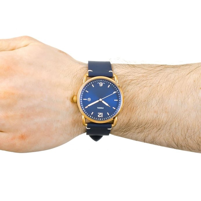 Fossil The Commuter FS5274 Blue Dial Blue Leather Strap