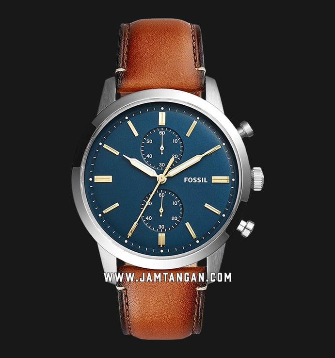 Fossil Townsman FS5279 Chronograph Blue Dial Brown Leather Strap