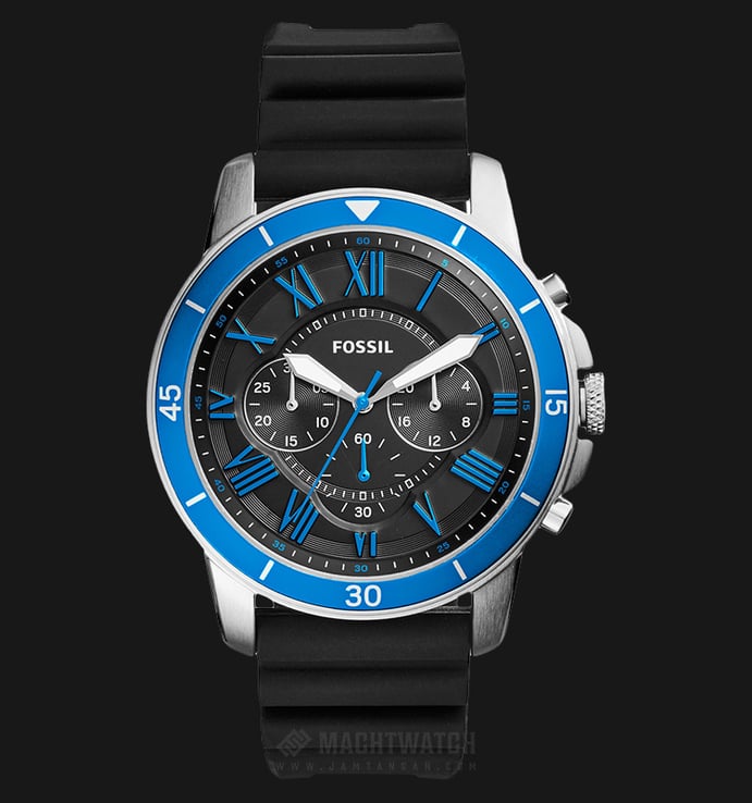 Fossil FS5300 Grant Sport Chronograph Black Silicone Watch