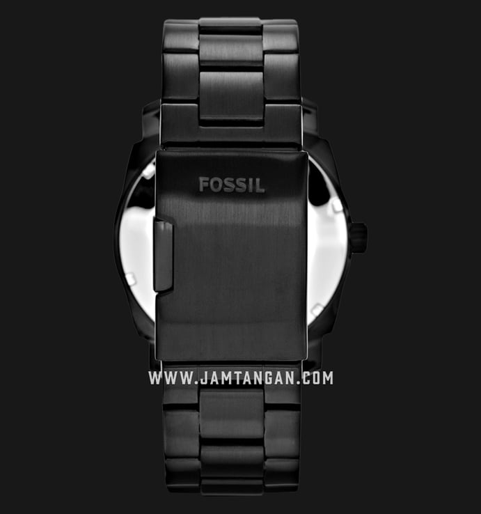 Fossil FS5393SET Machine Three-Hand Date Black Stainless Steel Strap + Bracelet Box Set