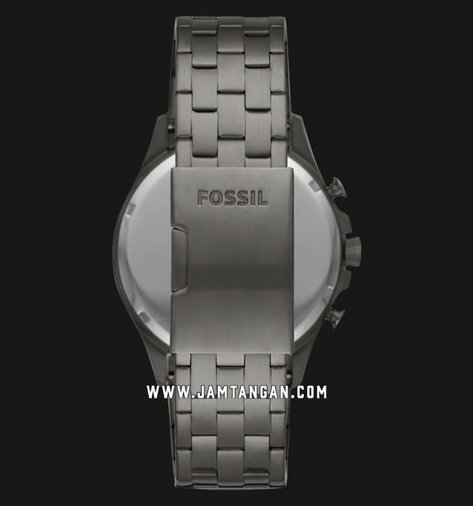 Fossil Forrester FS5606 Chronograph Men Black Dial Gunmetal Stainless Steel Strap
