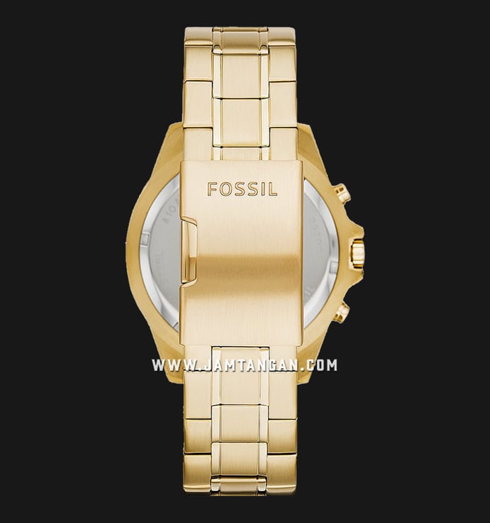 Fossil Garrett FS5772 Chronograph Men Gold Dial Gold Stainless Steel Strap