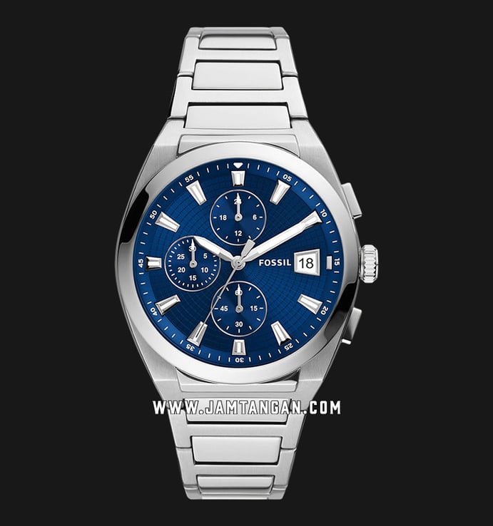 Fossil Everett FS5795 Chronograph Blue Dial Stainless Steel Strap