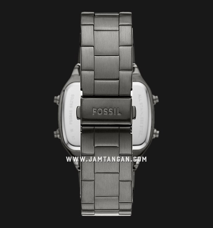 Fossil Retro FS5846 Digital Dial Grey Stainless Steel Strap