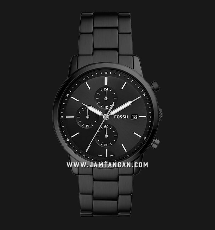 Fossil Minimalist FS5848 Chronograph Black Dial Black Stainless Steel Strap