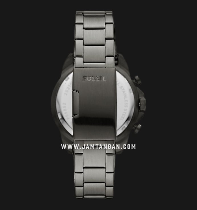 Fossil Bronson FS5852 Chronograph Black Dial Grey Stainless Steel Strap