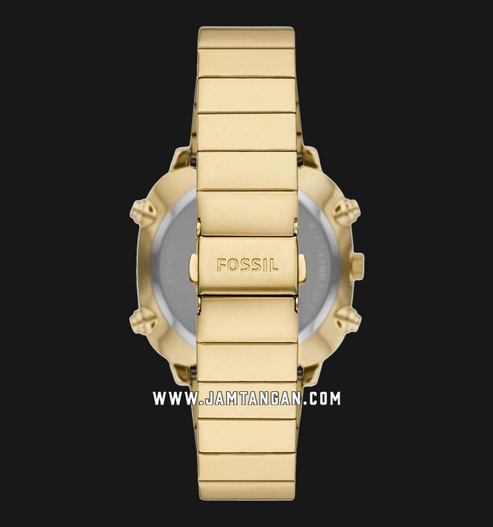 Fossil Retro FS5889 Chronograph Men Digital Analog Dial Gold Stainless Steel Strap