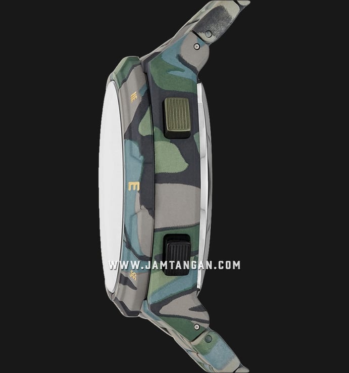 Fossil Everett FS5894 Camo Solar-Powered Digital Dial Camouflage Stainless Steel Strap
