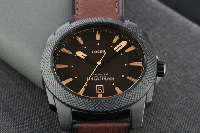 Fossil Machine FS5972 Men Brown Dial Brown Leather Strap