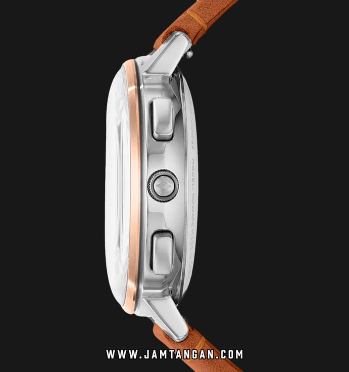 Fossil Q FTW5027 Harper Hybrid Smartwatch Blue Dial Brown Leather Strap
