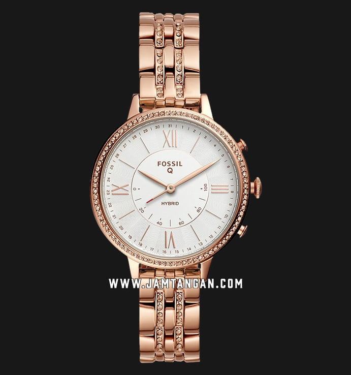 Fossil Q Jacqueline Hybrid Smartwatch FTW5034 Ladies Silver Dial Rose Gold Stainless Steel