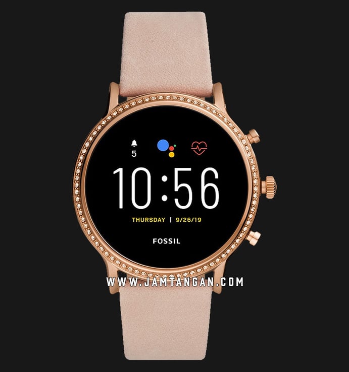 Fossil Julianna HR Smartwatch FTW6054 Black Dial Pink Leather Strap