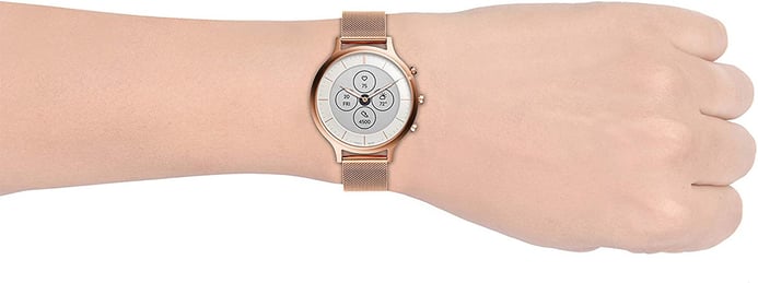 Fossil Charter FTW7014 Hybrid Smartwatch Silver Dial Rose Gold Mesh Strap