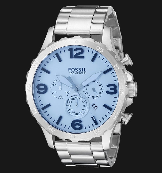 Fossil JR1509 Nate Chronograph Crystal Blue Stainless Steel