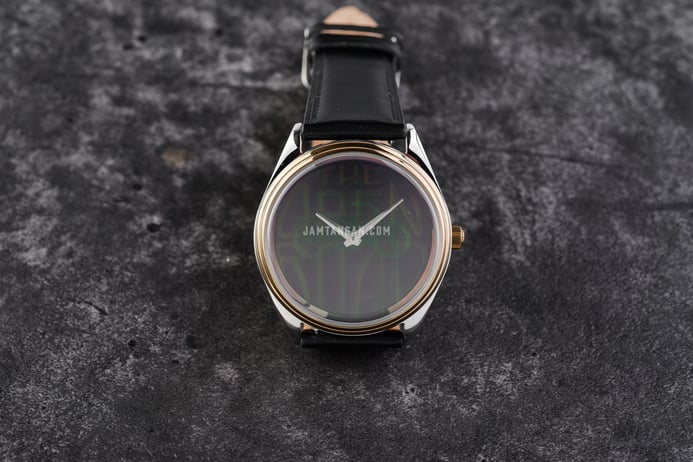 Fossil The Archival Series LE1054 Hologram Multi Color Dial Black Leather Strap Limited Edition