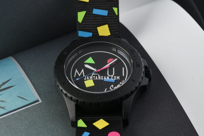 Fossil FB-01 LE1150 X Maui and Sons Solar Powered Multi Color Nylon Strap LIMITED EDITION