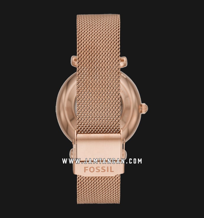 Fossil Carlie ME3175 Automatic Rose Gold Dial Rose Gold Mesh Strap