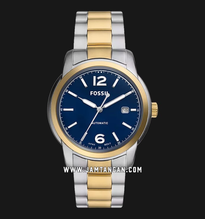 Fossil Heritage ME3230 Automatic Dark Blue Dial Dual Tone Stainless Steel Strap