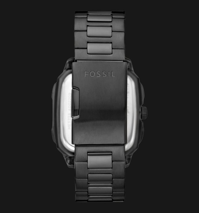 Fossil Inscription ME3238 Automatic Open Heart Dial Black Stainless Steel Strap