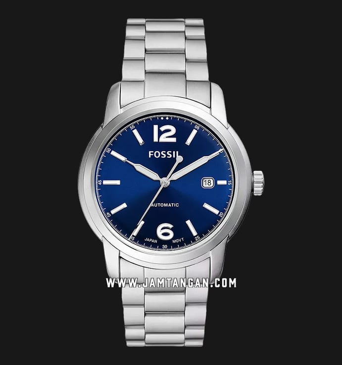 Fossil Heritage ME3244 Automatic Blue Dial Stainless Steel Strap
