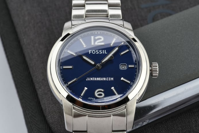 Fossil Heritage ME3244 Automatic Blue Dial Stainless Steel Strap
