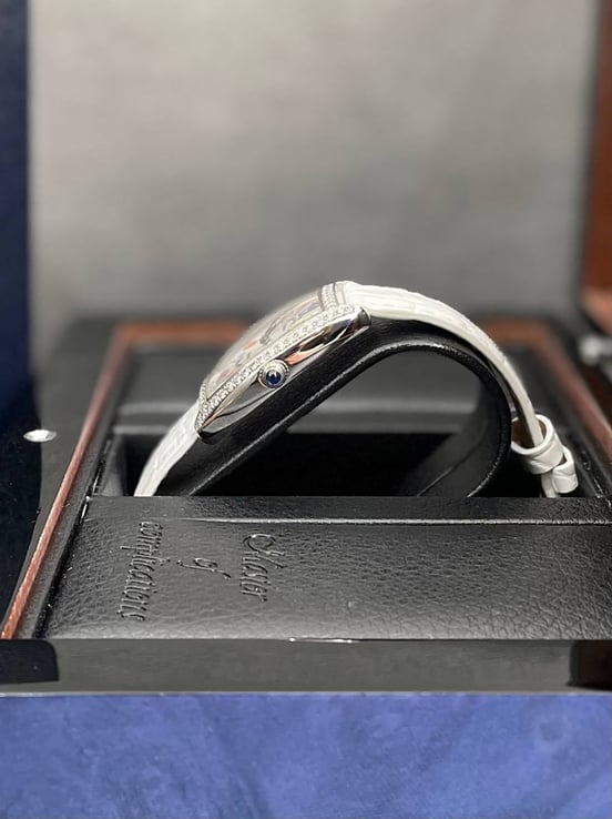 Franck Muller Cintree Curvex 1752 M QZ COL DRM D 1R Color Dreams Silver Dial White Leather Strap