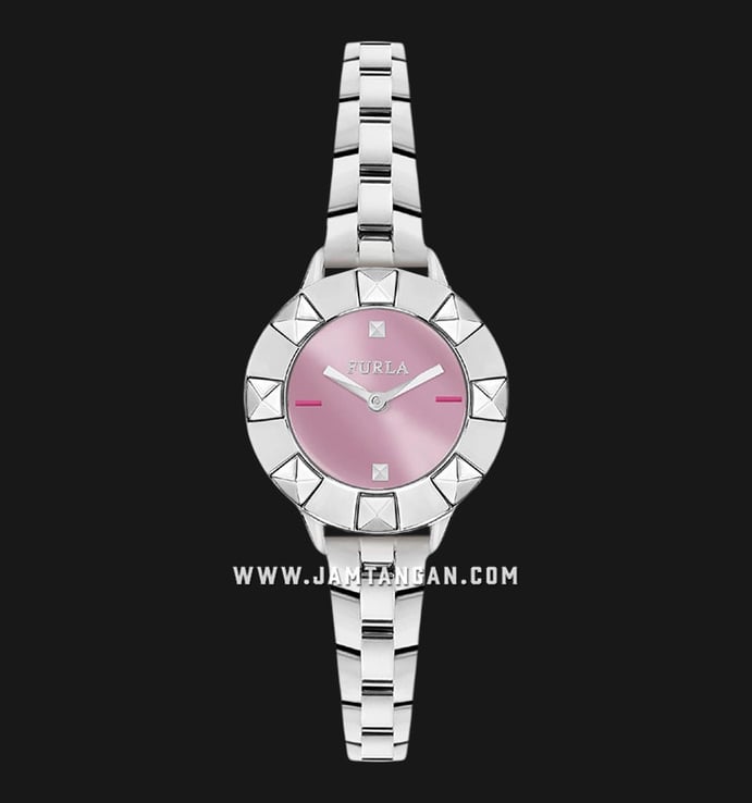 Furla Club R4253109509 Ladies Pink Dial Stainless Steel Strap + Extra Bezel