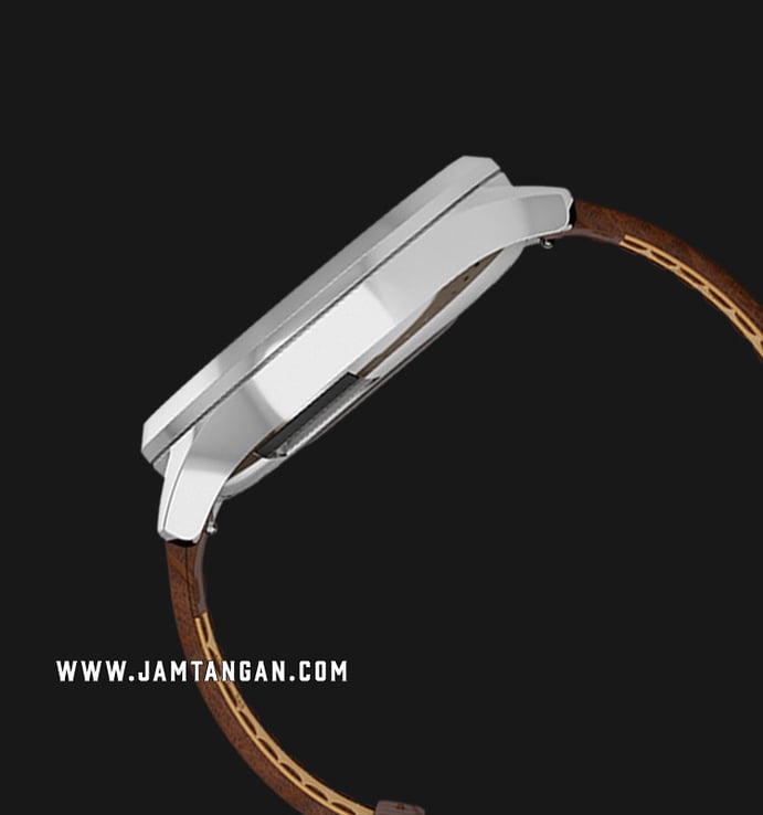 Garmin Vivomove 010-01850-9D HR Premium Silver Dial Brown Leather Strap