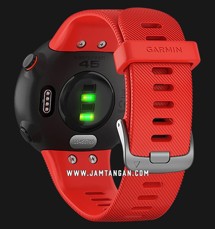 Garmin Forerunner 45 010-02156-66 Smartwatch Digital Dial Red Rubber Strap