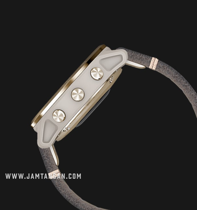 Garmin Fenix 6S 010-02159-8P Smartwatch Light Gold-Tone Digital Dial Shale Gray Leather Strap