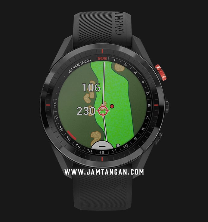 Garmin Approach S62 010-02200-50 Smartwatch Digital Dial Black Ceramic Bezel Black Silicone Strap