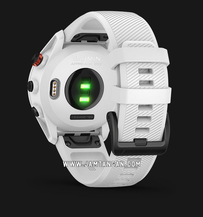 Garmin Approach S62 010-02200-51 Smartwatch Digital Dial Black Ceramic Bezel White Silicone Strap