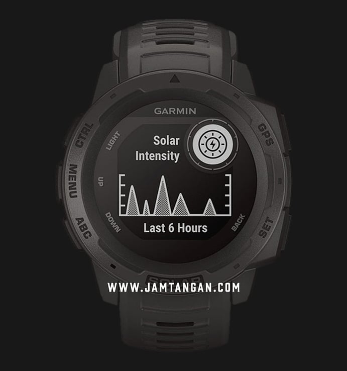 Garmin Instinct 010-02293-32 Smartwatch Solar Graphite Digital Dial Black Rubber Strap