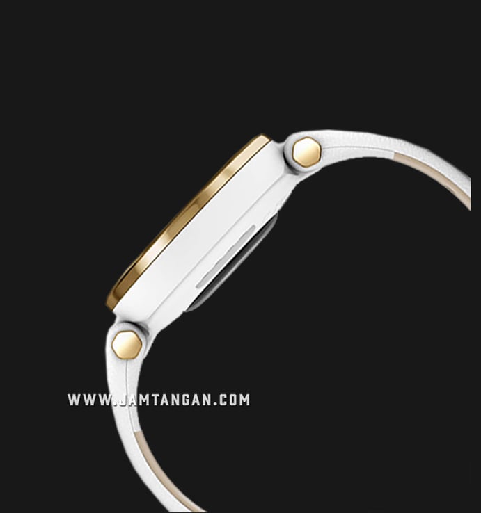 Garmin Lily 010-02384-F3 Smartwatch Light Gold Digital Dial White Leather Strap