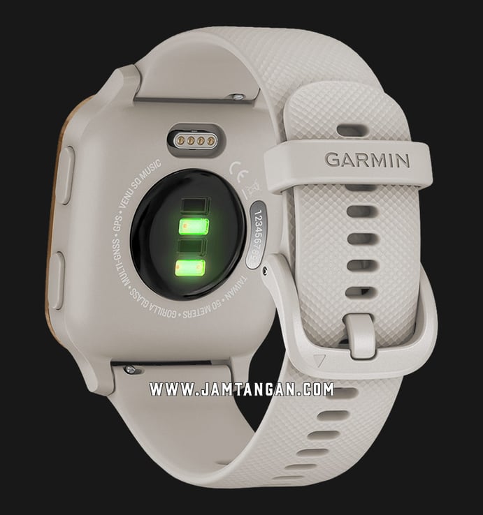 Garmin Venu Sq 010-02426-81 Smartwatch Music Edition Digital Dial White Rubber Strap