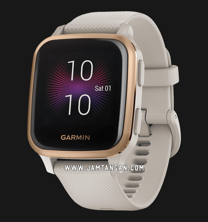 Garmin Venu Sq 010-02426-81 Smartwatch Music Edition Digital Dial White Rubber Strap